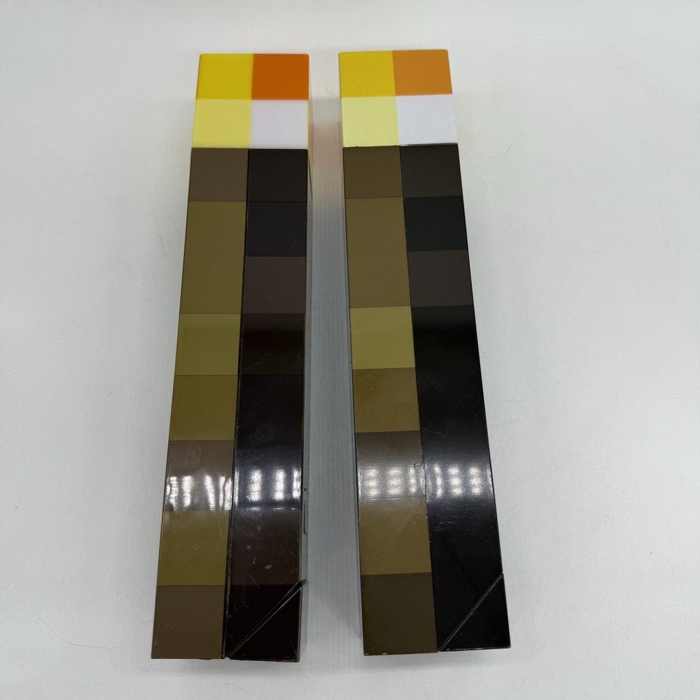 Minecraft Light-Up Torch Mojang 11" Night Light Lot Of 2 Both Works And Tested